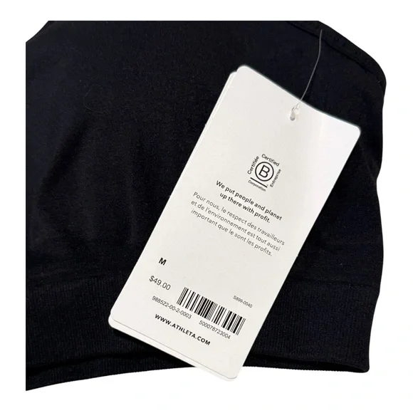 ATHLETA RENEW Seamless Bra Black size Medium D/DD NEW Lounge Yoga Active - Picture 5 of 5